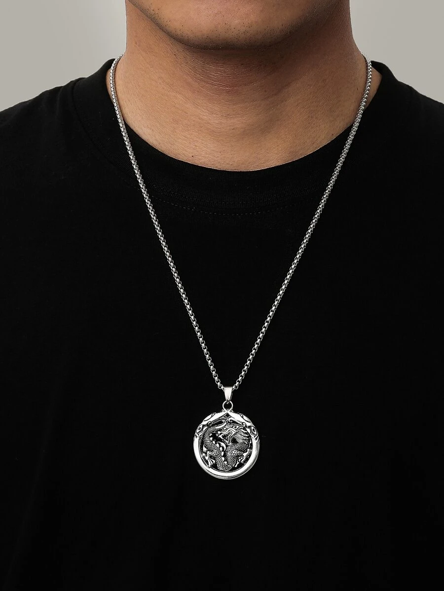 Dây chuyền nam inox | - Bạc - Xem 1