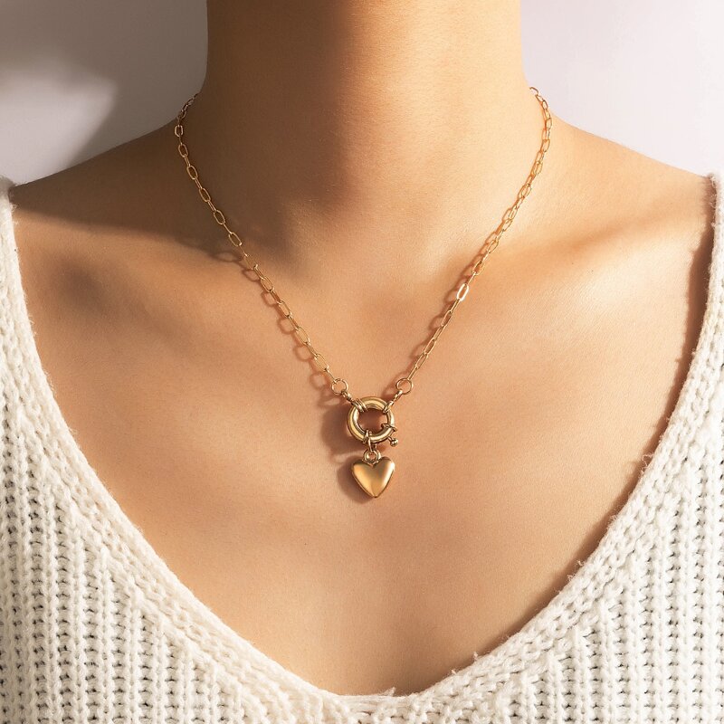

Heart Pendant Necklace, Gold