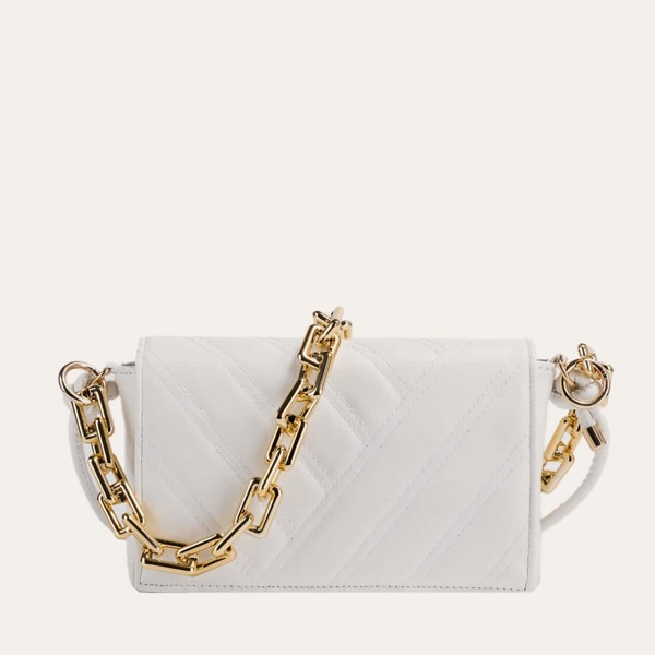 

Quilted Chain Shoulder Bag, White