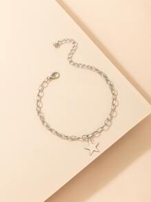 星星吊飾手鍊 - 銀色 - 查看 3