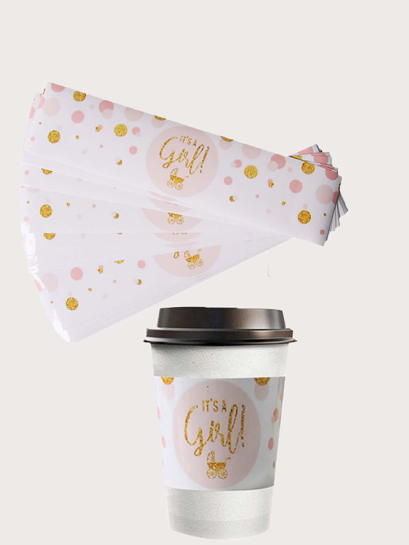 12pcs Baby Shower Party Cup Sticker - Multicolor - View 1
