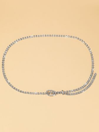 حزام سلسلة بزينة حجر الراين للحفلات