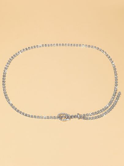 حزام سلسلة بزينة حجر الراين للحفلات