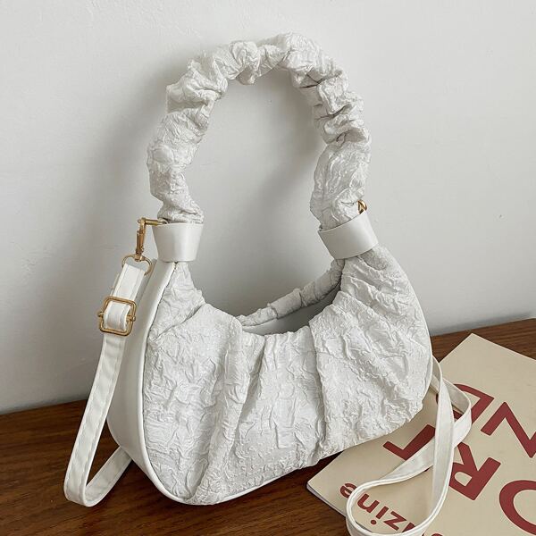 

Сумка на плечо со сборками, Белый