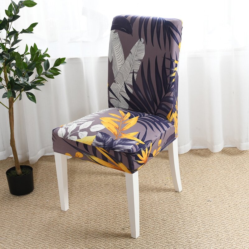 

Leaf Print Stretchy Chair Cover, Multicolor