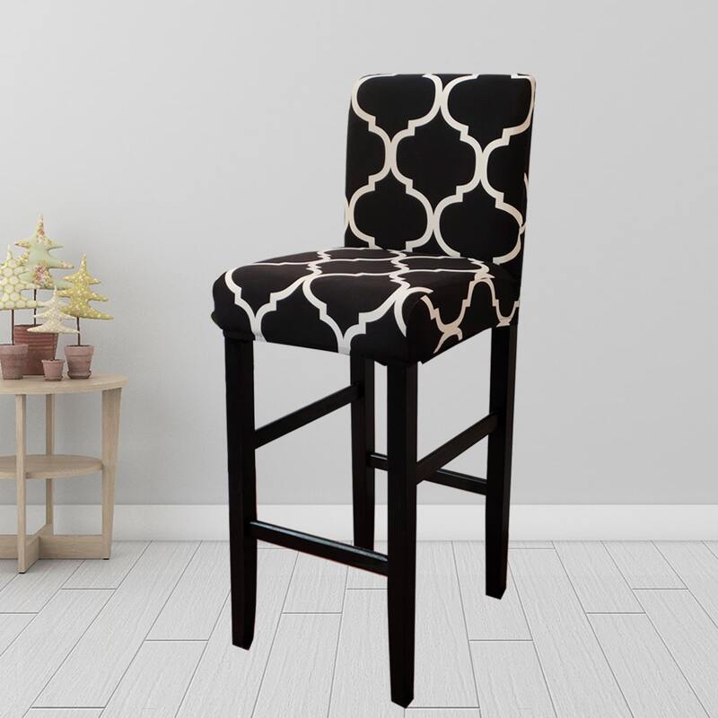 

Geometric Pattern Stretchy Chair Cover, Black and white