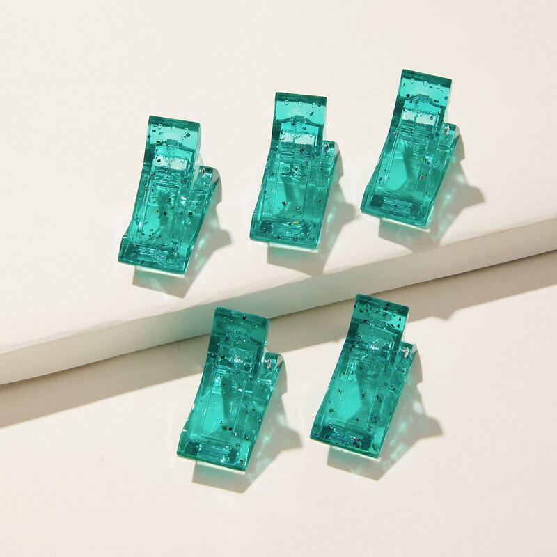 

5pcs Clear Nail Extension Fixing Clip, Green