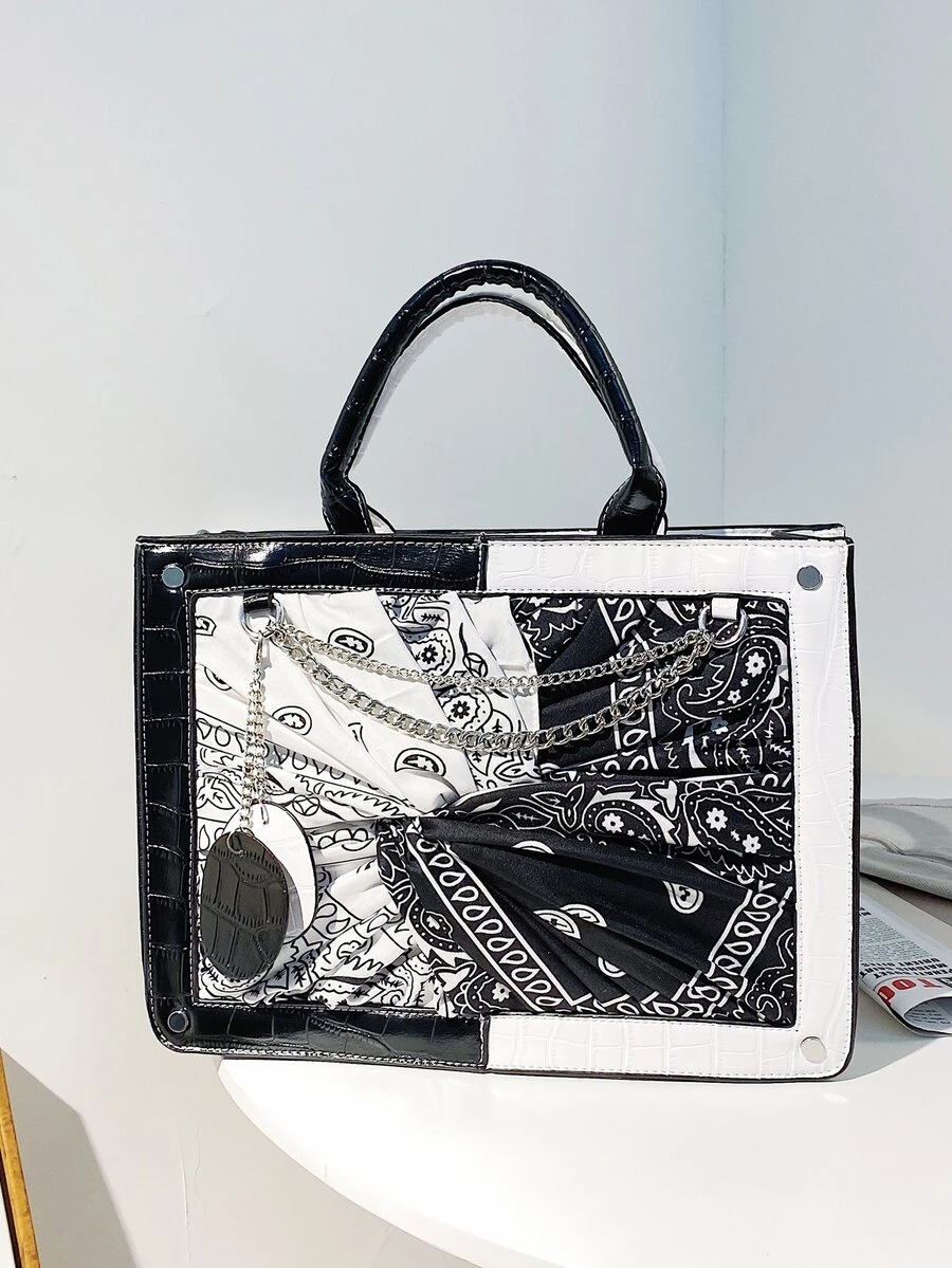 托特包 - 黑與白 - 查看 1