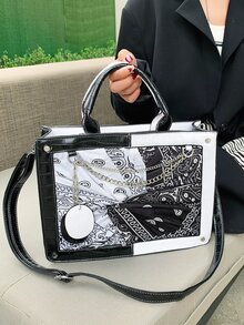 托特包 - 黑與白 - 查看 2