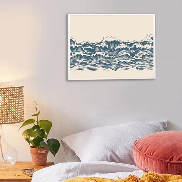 

Wave Print Unframed Painting, Multicolor