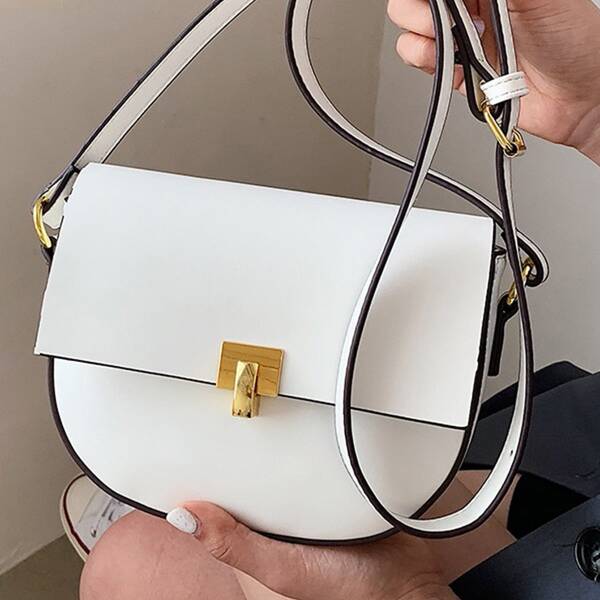 

Minimalist Flap Saddle Bag, White