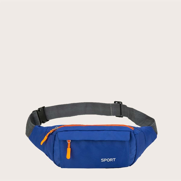 

Men Letter Graphic Sling Bag, Royal blue