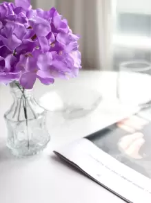 5/10/20 件绣球花人造花头带茎，假绣球花，桌面装饰丝绸花，紫色假花，适用于家庭办公室派对婚礼、假植物、春季装饰、房间、书桌、花园装饰、房间装饰用品、情人节、礼物 - 紫色 - 查看 3