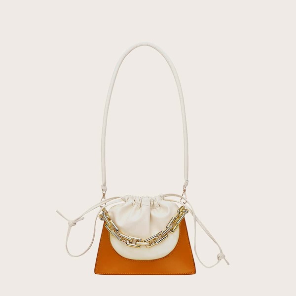

Color Block Drawstring Shoulder Bag, Multicolor