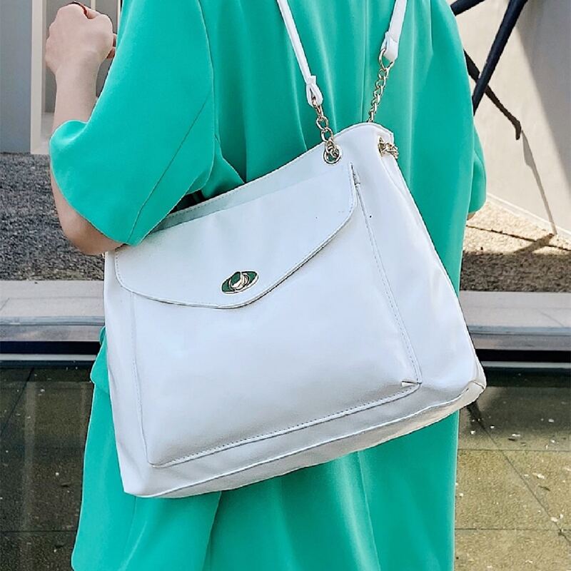 

Double Handle Tote Bag, White