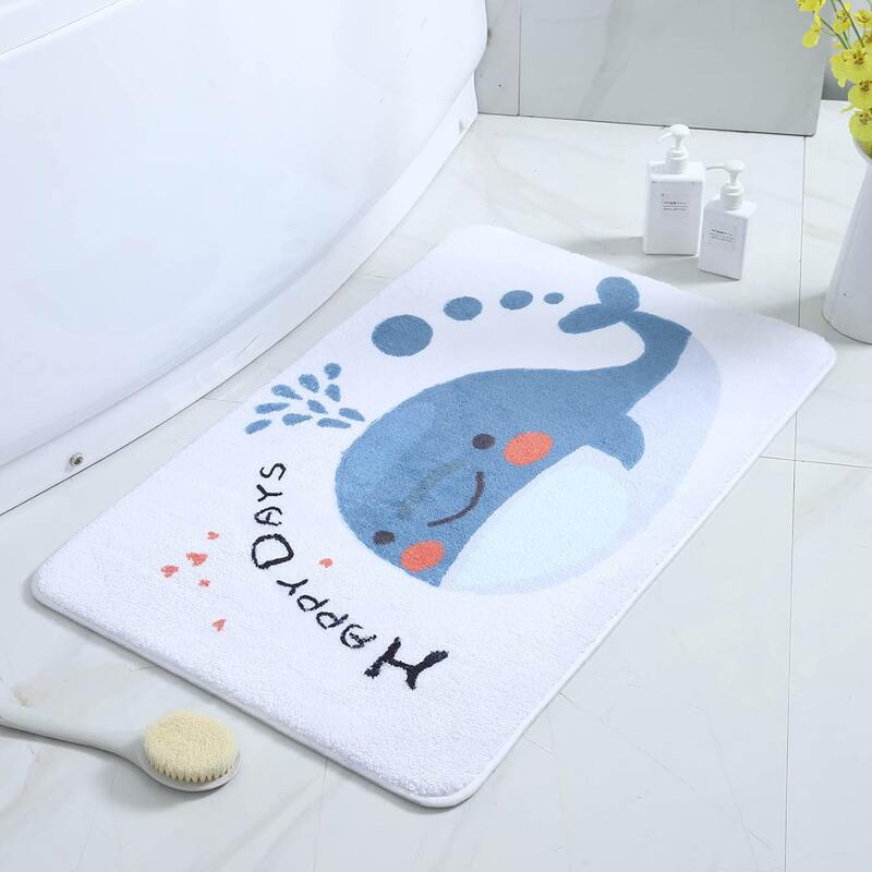 

Cartoon Whale Pattern Floor Mat, Multicolor