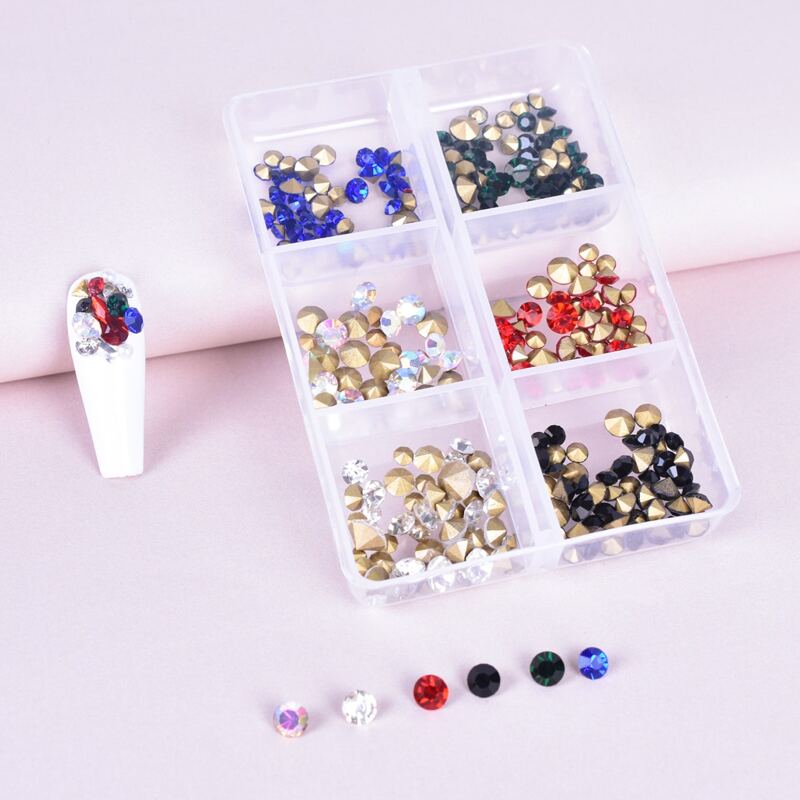 

1box Mix Color Rhinestone Nail Art Decoration, Multicolor