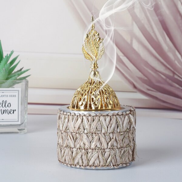 

1pc Woven Design Incense Burner, Multicolor