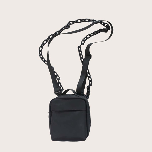 

Men Minimalist Crossbody Bag, Black