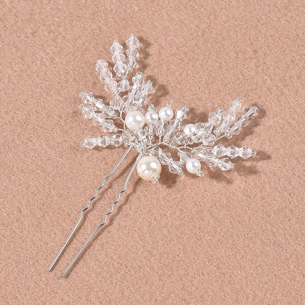 

Faux Pearl Decor Hair Pin, Silver