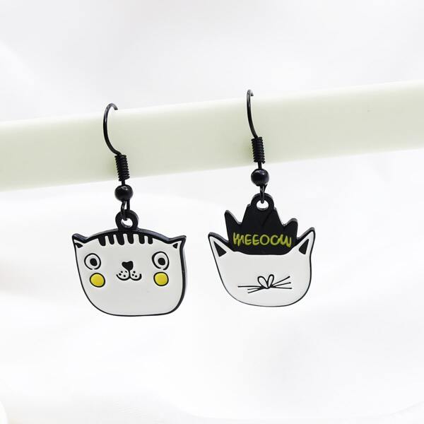 

Cartoon Mismatched Earrings, Multicolor