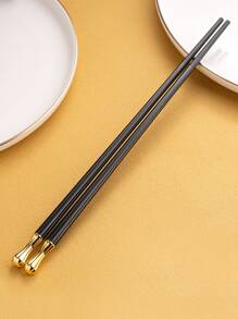 5pairs Plastic Chopsticks Set - Black - View 2