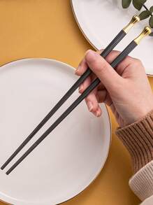 5pairs Plastic Chopsticks Set - Black - View 4