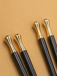 5pairs Plastic Chopsticks Set - Black - View 5