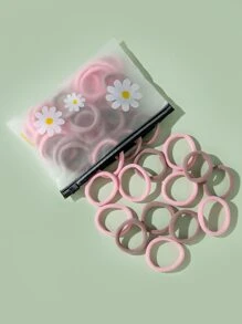 女孩50入組素色髮圈 - 彩色 - 查看 2