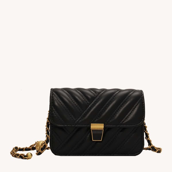 

Metal Decor Quilted Square Bag, Yellow