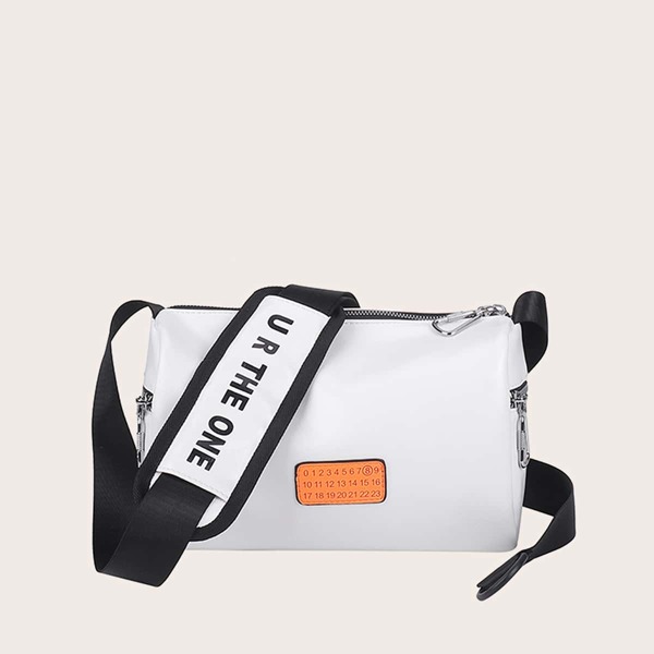 

Letter Graphic Crossbody Bag, White