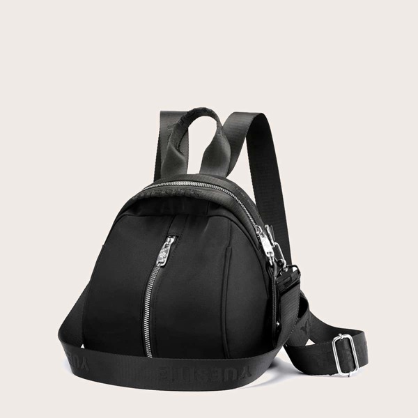 

Minimalist Zipper Front Backpack, Black