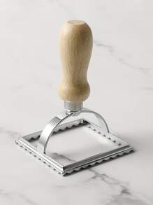 1set Ramandan Square & Triangle Shape Combination 2pcs Wooden Handle Zinc Alloy Dumpling & Noodle Cutter Set, Dumpling & Noodle Cutter 2pcs Set, Zinc Alloy Dumpling Mould, Baking Tool For Home Kitchen - Multicolor - View 6