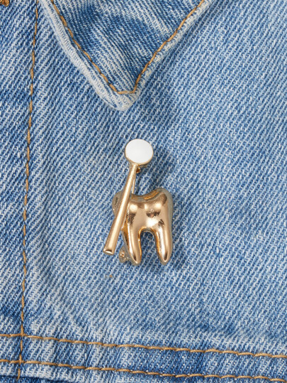 RIINHOO دبوس زينة بتصميم اسنان