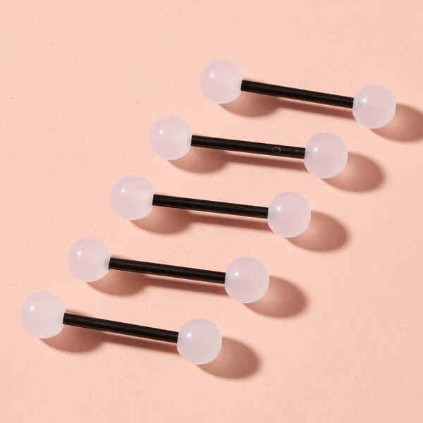 

5pcs Glow In The Dark Tongue Stud, White
