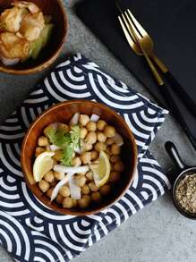 1pc Wooden Bowl - Coffee Brown - View 3