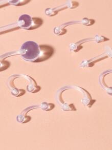 12pcs Clear Body Piercing Jewelry