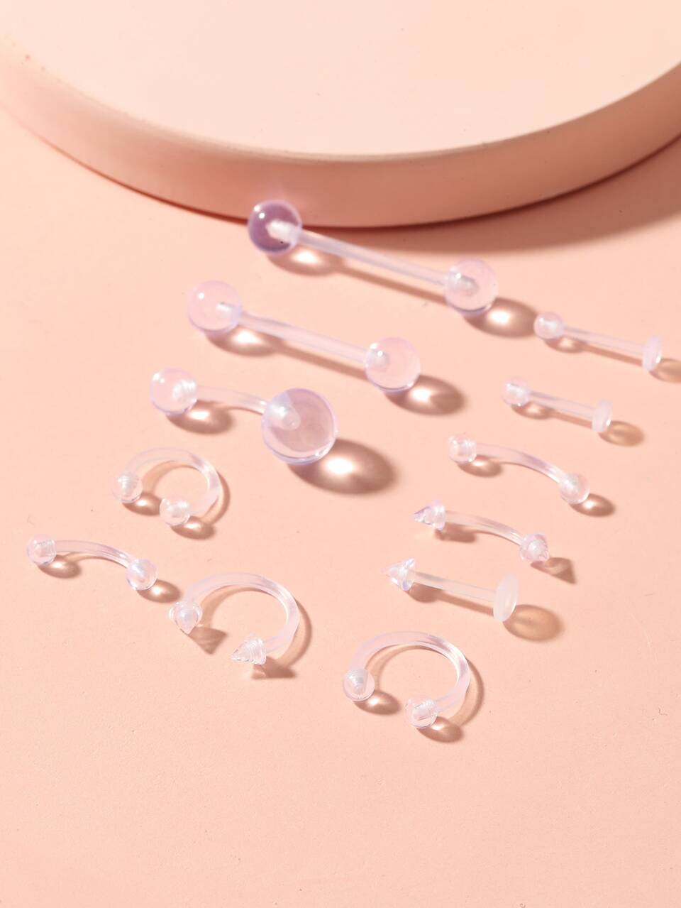 12pcs Clear Body Piercing Jewelry