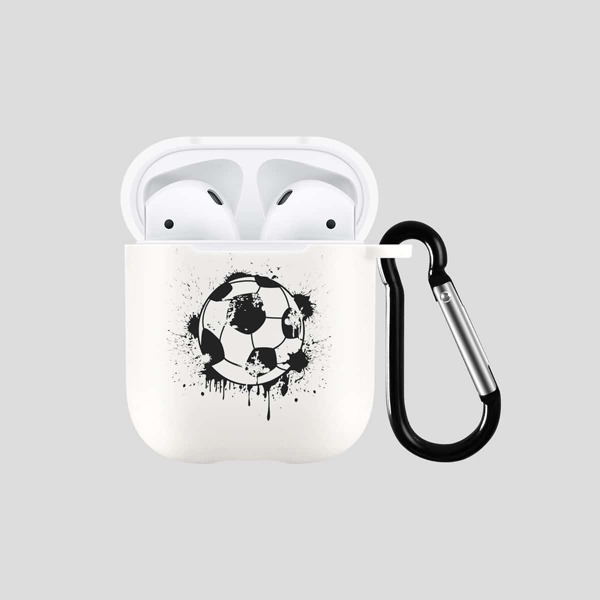 

Football Earphone Case, White