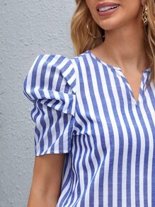 SHEIN Clasi Top mit Streifen und Puffärmeln