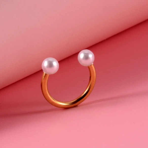 

Faux Pearl Decor Nose Ring, Gold