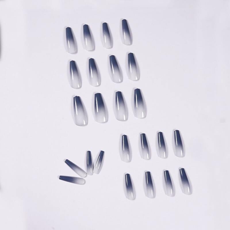

24pcs Ombre Fake Nail, Dark grey