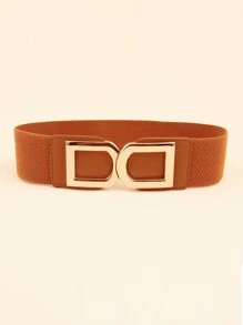 Plus Size Elastic Belt - Brown - View 2