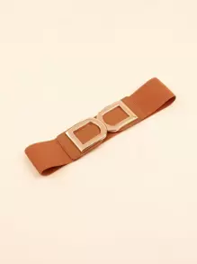 Plus Size Elastic Belt - Brown - View 5