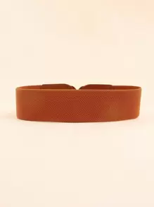 Plus Size Elastic Belt - Brown - View 6