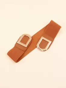 Plus Size Elastic Belt - Brown - View 7