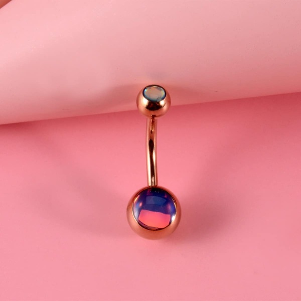 

Round Ball Design Navel Belly Ring, Rose gold
