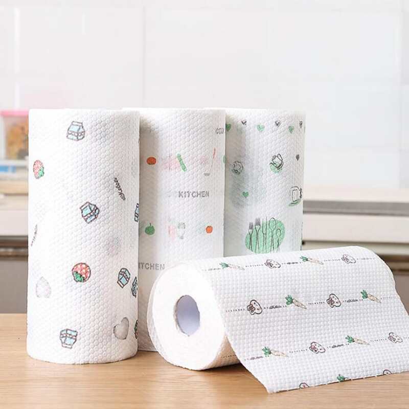 

1roll Cartoon Graphic Random Dishwashing Rag, Multicolor