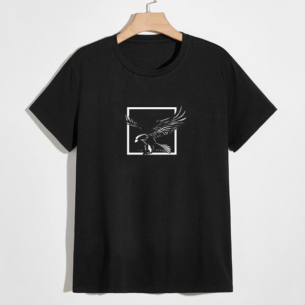 

Men Graphic Round Neck Tee, Black