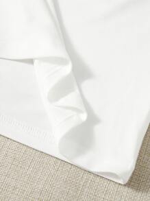 2pcs Solid Long Sleeve Tee - Black and White - View 4